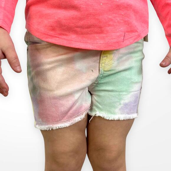 CAT AND JACK Pastel Tie Dye Adjustable Waist Stretch Shorts - Picture 1 of 8